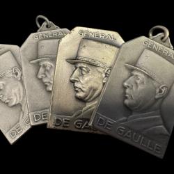 m&eacute;daille du g&eacute;n&eacute;ralDE GAULLE par paul kramer neuchatel suisse argent&eacute;e