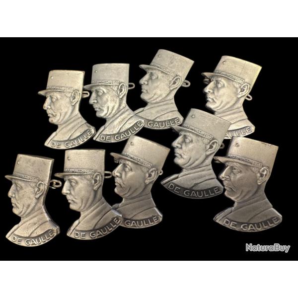 m�daille du  buste g�n�ral DE GAULLE par paul kramer neuchatel suisse argent�e  3x2,2 cm