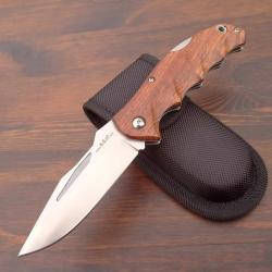 Couteau Pliant Haller EDC - Bois de Padouk - Acier Inox 440