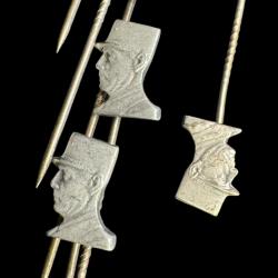 &eacute;pinglette g&eacute;n&eacute;ral de gaulle.  m&eacute;daille broche. argent&eacute;e