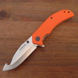 Couteau de Sauvetage B&ouml;ker Magnum - Acier 7Cr17MoV - Manche G10 Orange