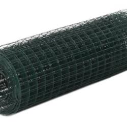 Grillage acier galvanis&eacute; PVC vert 10x0,5 m maille carr&eacute;e protection ext&eacute;rieur
