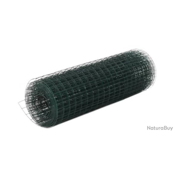 Grillage acier galvanis� PVC vert 10x0,5 m maille carr�e protection ext�rieur