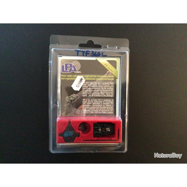 Hausse et guidons LPA fibre optique pour Glock 17, 19, 20,21,22,23,25,26,27,28,29,30,31,32:34,35