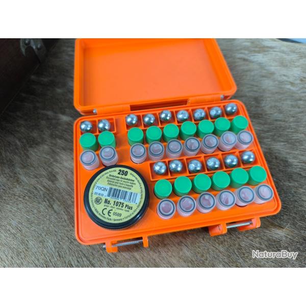 Boite orange pour 15 tirs armes anciennes avec 30 tubes �tanche