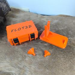 Kit avec Boite orange pour 15 tirs armes anciennes avec 30 tubes, support revolver et entonnoir