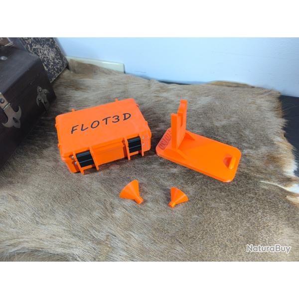 Kit avec Boite orange pour 15 tirs armes anciennes avec 30 tubes, support revolver et entonnoir