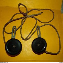 RADIO : PAIRE D'ECOUTEURS POUR RADIO DE TYPE MILITAIRE OU CIVILE  , FABRICANT RADIO CANT DEPOSE , RA