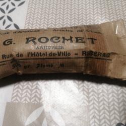 SACHET PAPIER DE PLOMBS ACIER N&deg; 6. ARMURERIE G. ROCHET RIBERAC