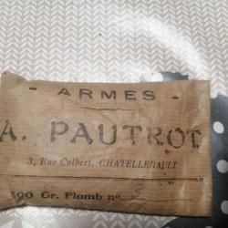 SACHET PAPIER DE PLOMBS ACIER N&deg; 10. ARMURERIE A. PAUTROT CHATELLERAULT
