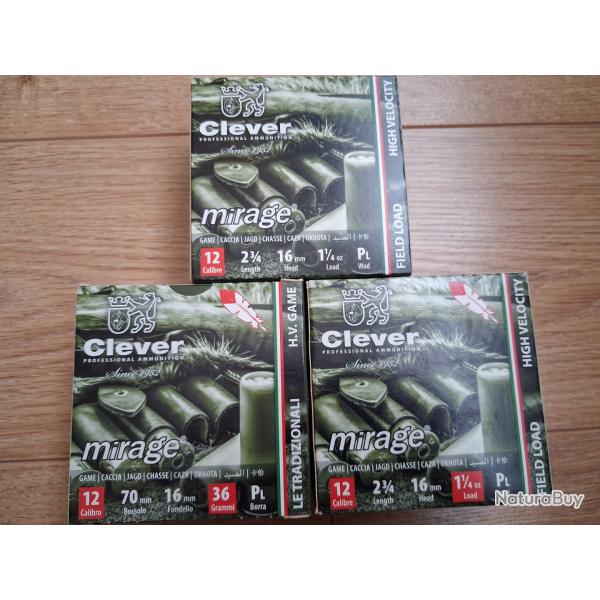 75 CARTOUCHES MIRAGE T3 HV GAME 12/36G