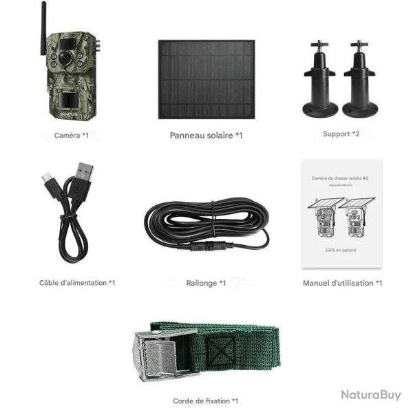 Cam�ra Outdoor 4G 4MP *Ench�re* Solaire PIR IP66 D�tection Mobile