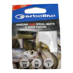 Hame&ccedil;ons Garbolino Rouge Sp&eacute;cial Ablette et Petits Poissons 22 / D 0.07mm