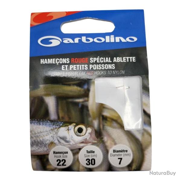 Hame�ons Garbolino Rouge Sp�cial Ablette et Petits Poissons 22 / D 0.07mm