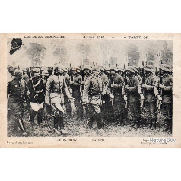 CPA - LES DEUX COMPLICE-JUILLET 1918 - A PATY OF - KRONPRINZ KAISER -N�7444