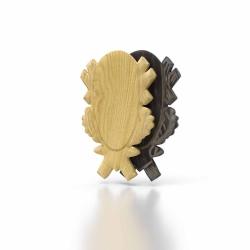 Plaque de Chevreuil Ch&ecirc;ne 4 sculpt&eacute; - 18 x 9 cm Fonc&eacute;