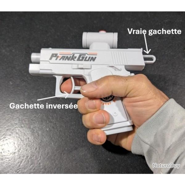 PISTOLET A EAU avec tir invers� pour pi�ger ses amis " Arroseur Arros� "