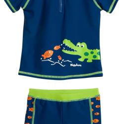Playshoes - Ensemble de Bain 2 pi&egrave;ces pour Gar&ccedil;ons Crocodile - Bleu Bleu 86-92