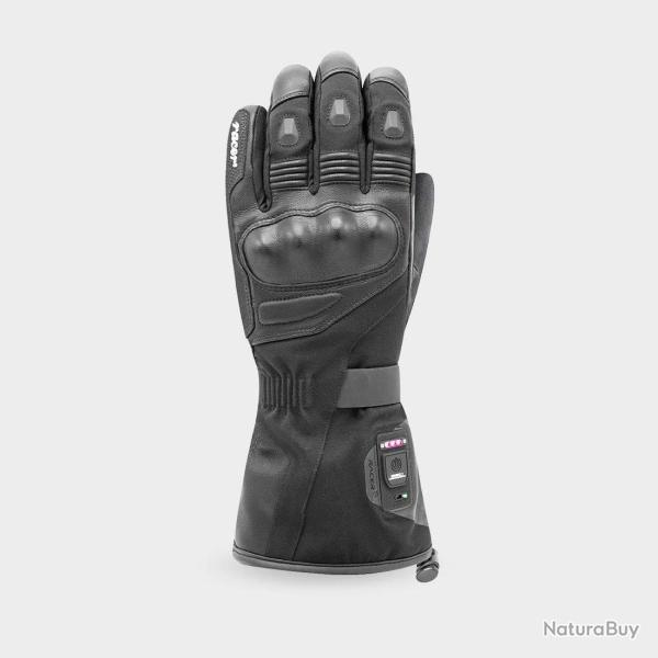 Gants chauffants moto Heat 4 Femme, Racer S Noir