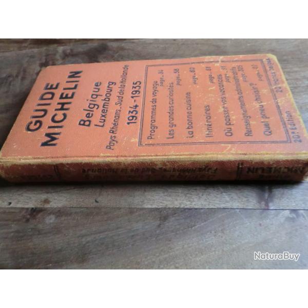 guide michelin / belgique - luxembourg 1934- 1935