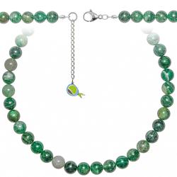 Collier en fuchsite verte - Perles rondes 10 mm - 60 cm