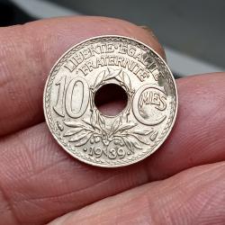 10 Centimes LINDAUER, MAILLECHORT .1939.