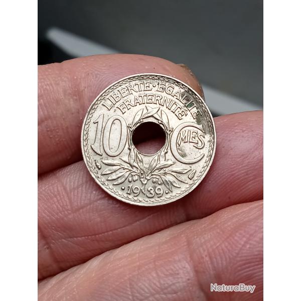 10 Centimes LINDAUER, MAILLECHORT .1939.
