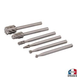 6 x Fraise HSS 3.17mm  Multi-outil rotatif Fraise de routeur de routage de bavure