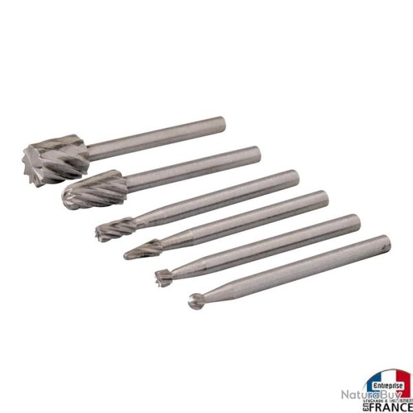 6 x Fraise HSS 3.17mm  Multi-outil rotatif Fraise de routeur de routage de bavure