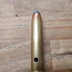 1 cartouche inerte de calibre 45-70 &agrave; balle demie blind&eacute;e