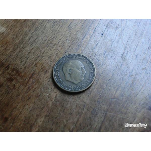 monnaie una peseta  fransico franco 1947