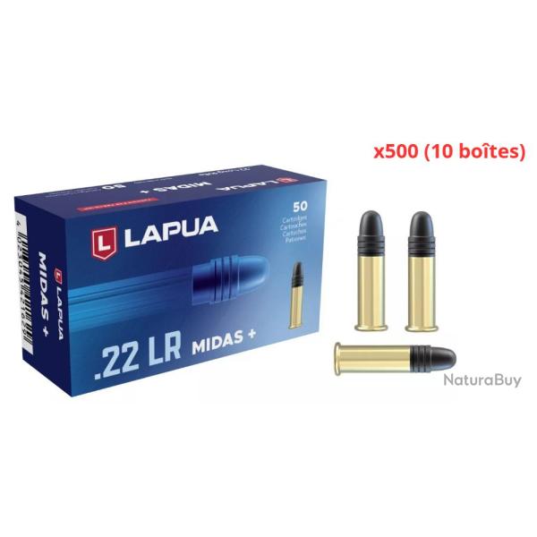 MUNITIONS LAPUA CALIBRE 22LR MIDAS+ 40gr - 2.6g x500 