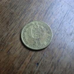 monnaie r&eacute;publique peru 25 centavos   1965
