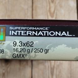9.3x62 Hornady 250gr gmx boite 20