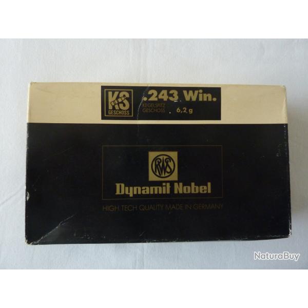Munitions RWS  KS  CALIBRE 243 WIN
