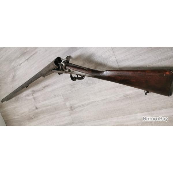 Fusil de chasse juxtapos� calibre 16 � broche