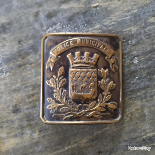 Plaque de ceinturon de la Police municipale de la Ville de Paris vers 1900