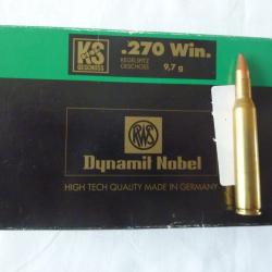 MUNITIONS  RWS  KS  CALIBRE 270 WIN
