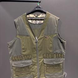 gilet sans manche , cartouchi&egrave;re PERCUSSION vert neuf a vendre aux encheres destockage chasse encher