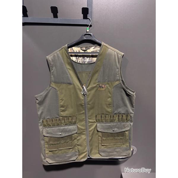 gilet sans manche , cartouchi�re PERCUSSION vert neuf a vendre aux encheres destockage chasse encher