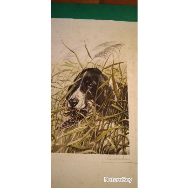 GRAVURE , LITHO  1931 :  LEON DANCHIN  ( avec signature )   1887 / 1938 .