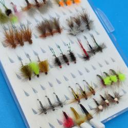 Lot de 42 Mouches S&egrave;ches "S&eacute;lection Polyvalente" - Hame&ccedil;ons #12-14 (Avec Ardillon)