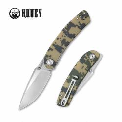Couteau Kubey Momentum Lame Acier D2 Bead Blasted Manche Camo G10 Liner Lock KUB344D