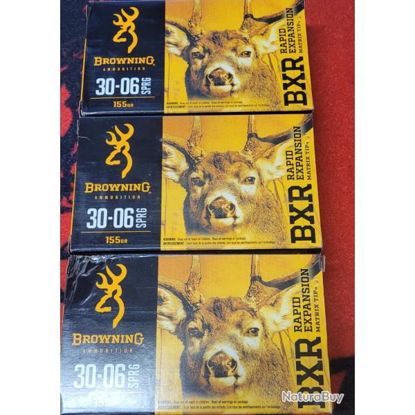 Lot 3 bo�tes browning bxr 30-06 155gr