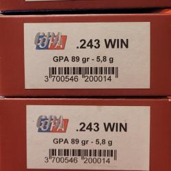 Lot de 4 bo&icirc;tes de balles GPA 243w