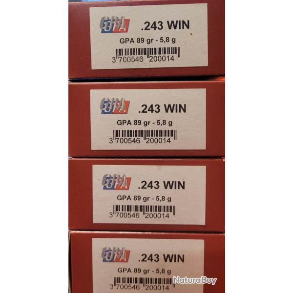 Lot de 4 bo�tes de balles GPA 243w