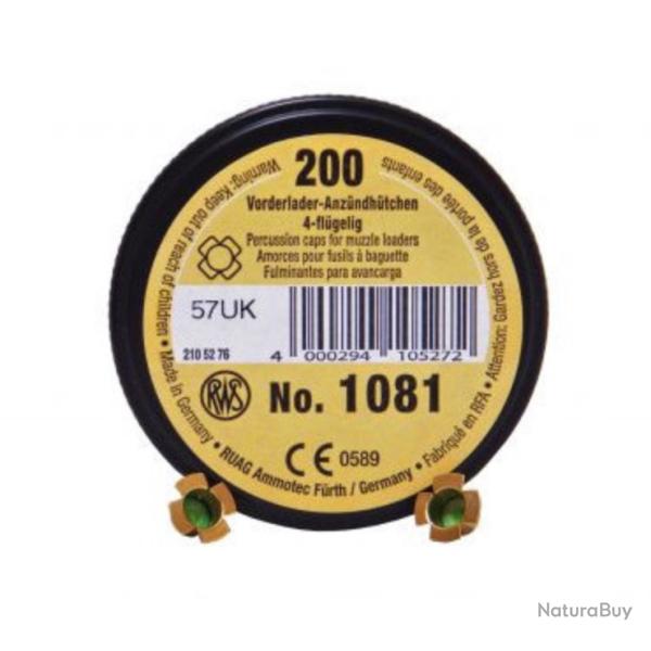 Bo�te de 200 - Amorces RWS 1081 4 ailettes