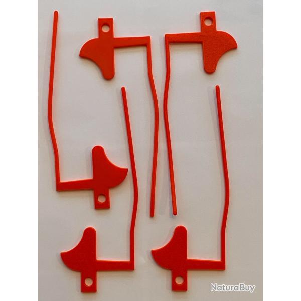 Lot de 5 Drapeaux de chambre vide ORANGE - S�curit� arme - .22 � .30-06 T�moins de chambre vide