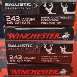 Lot 3 bo&icirc;tes de balles WINCHESTER 243WSSM ballistic silvertip 95grain