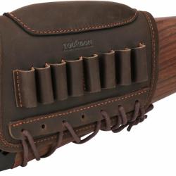 Tourbon Pochette de Munitions R&eacute;glable en Cuir V&eacute;ritable pour Droitier avec Repose-Joue